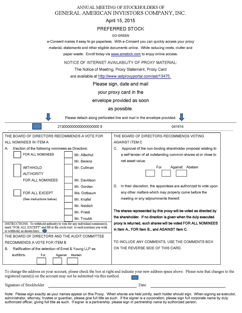 Preferred Proxy Voting Card 2015